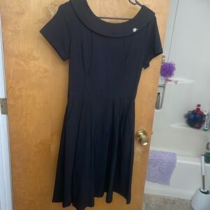 Black pinup retro dress, bow in the back size L